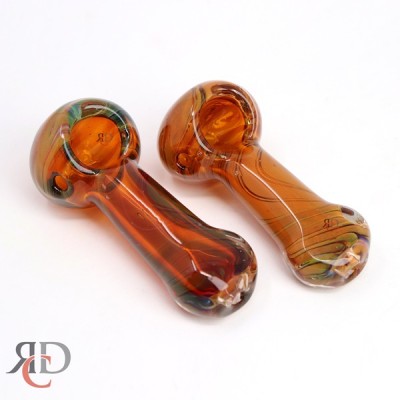 GLASS PIPE GOLDEN BROWN FLAT MOUTH GP4051 1CT